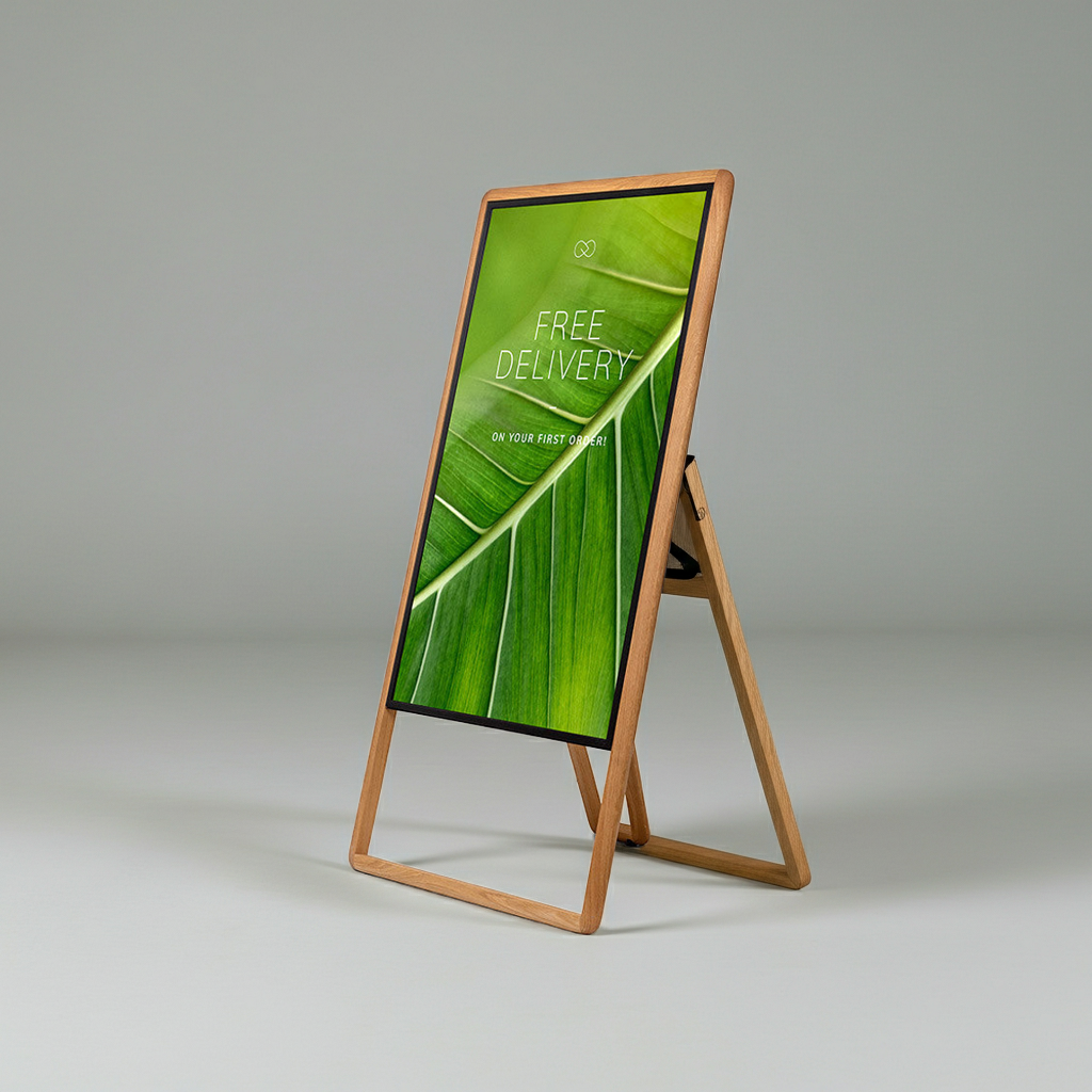 Digital A-Bord Element Eikenhouten Frame