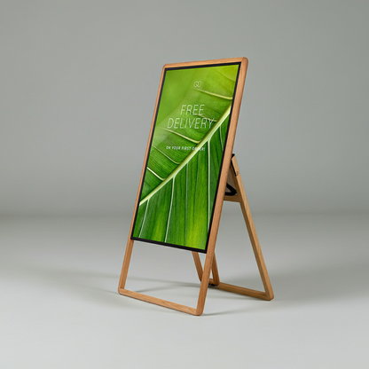 Digital A-Bord Element Eikenhouten Frame