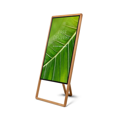 Digital A-Bord Element Eikenhouten Frame