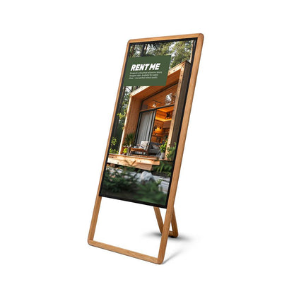Digital A-Bord Element Eikenhouten Frame