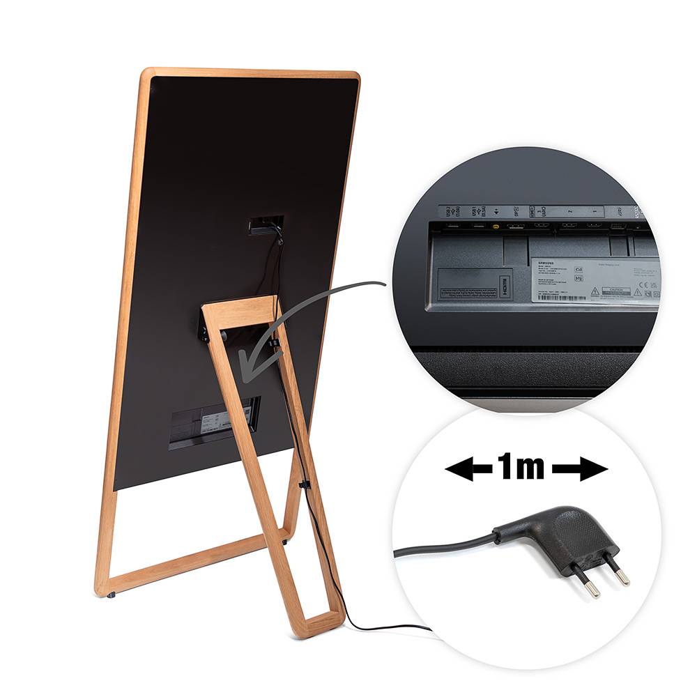 Digital A-Bord Element Eikenhouten Frame